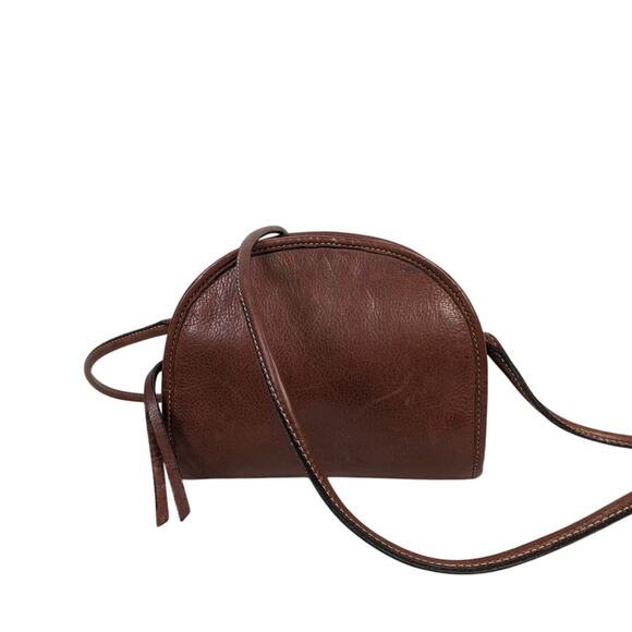 Margot Brown Leather Dome Crossbody Bag - Picture 3 of 6